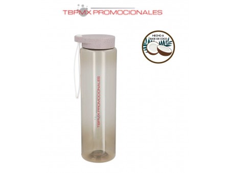 Cilindro anfora plástico rpet 1 litro coco cinta silicón eco miso promocional