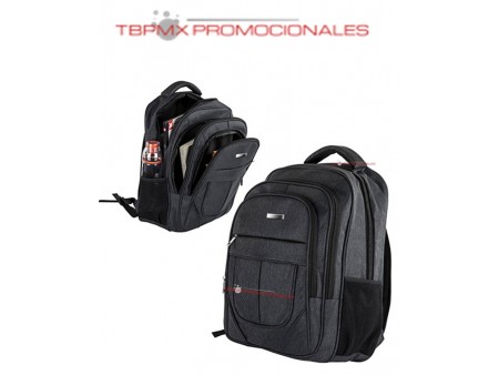 Mochila escolar ejecutiva 4 compartimentos porta laptop 17 pulgadas placa metalica cantuchi promocional