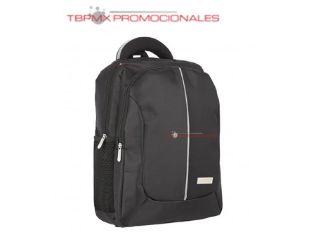 Mochila ejecutiva poliester doble compartimento porta laptop 15 pulgadas acolchada placa metalica cento promocional