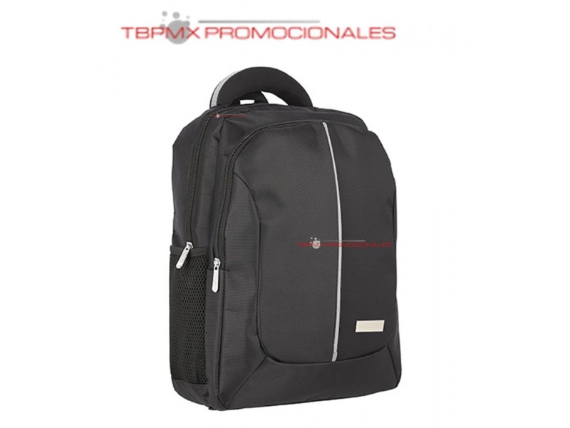 Mochila ejecutiva poliester doble compartimento porta laptop 15 pulgadas acolchada placa metalica cento promocional
