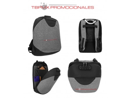 Mochila ejecutiva candado seguridad asa aluminio porta laptop 16 pulgadas puerto usb carga spider promocional