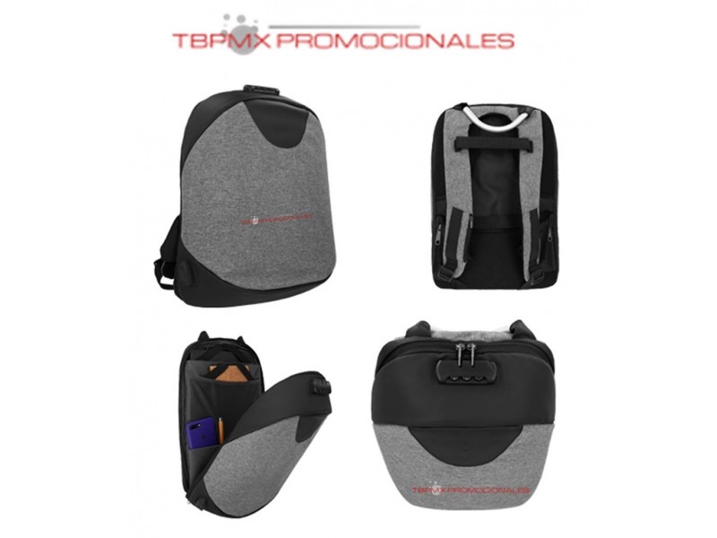 Mochila ejecutiva candado seguridad asa aluminio porta laptop 16 pulgadas puerto usb carga spider promocional