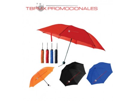 Paraguas de bolsillo antiviento 8 gajos con funda dual promocional