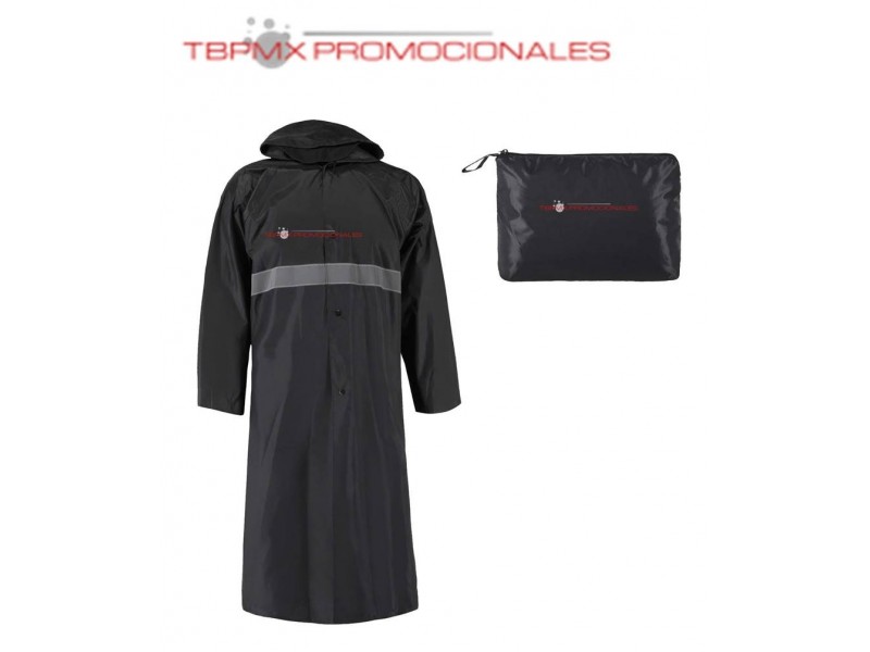 Impermeable de botones con capucha reflejante strato promocional