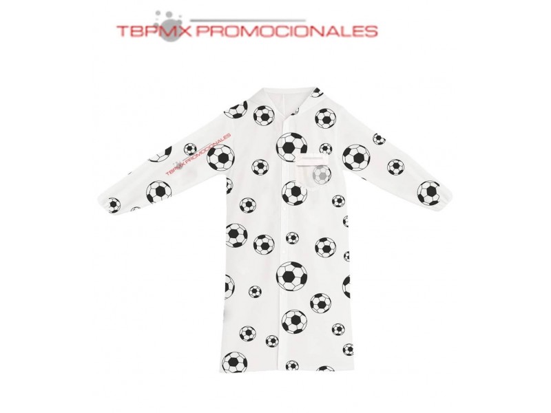 Impermeable print balones de soccer capucha botones bombonera promocional