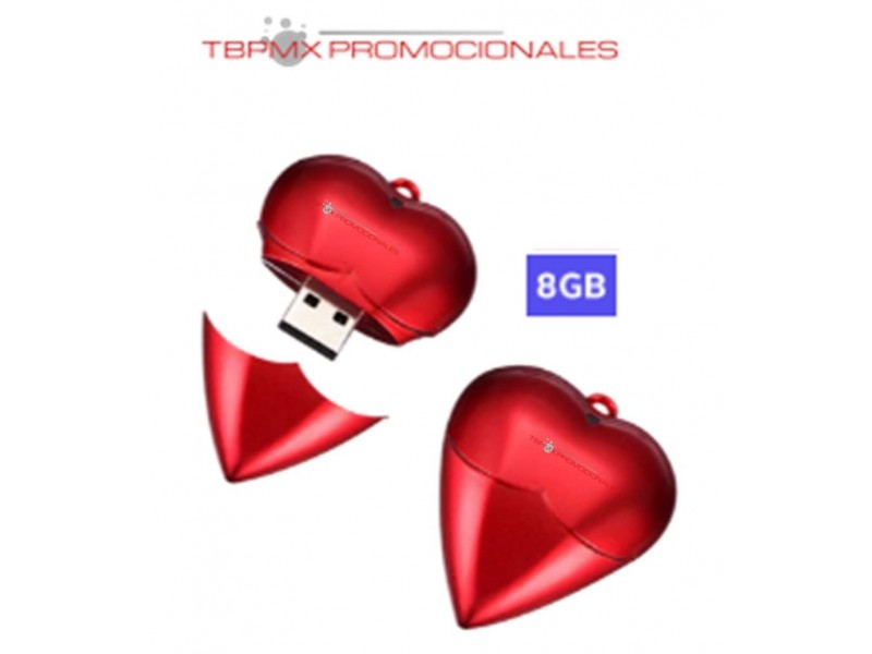 Memoria usb 8 gb corazon promocional