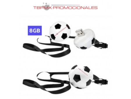 Memoria usb 8 gb balon soccer con cordon promocional