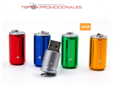 Memoria usb 16 gb lata para soda metalica promocional