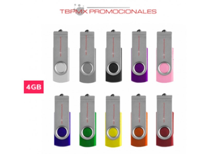 Memoria usb 4 gb giratoria con cordon promocional
