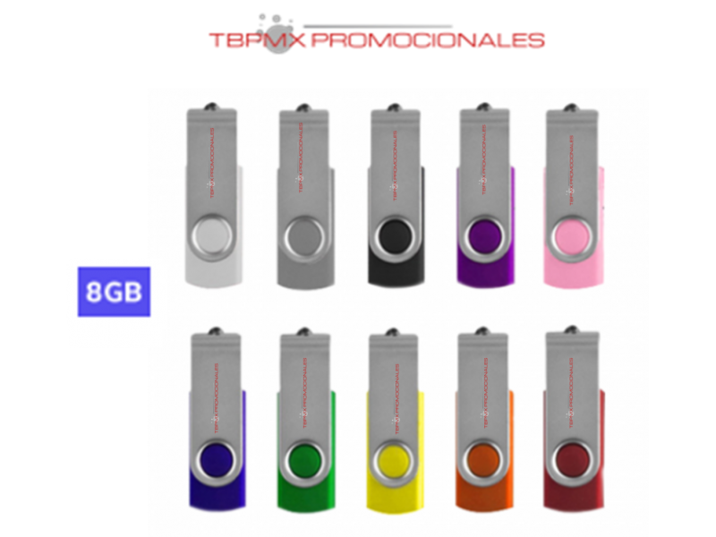 Memoria usb 8 gb giratoria con cordon promocional