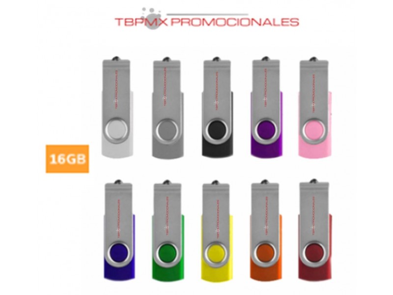Memoria usb 16 gb giratoria con cordon promocional