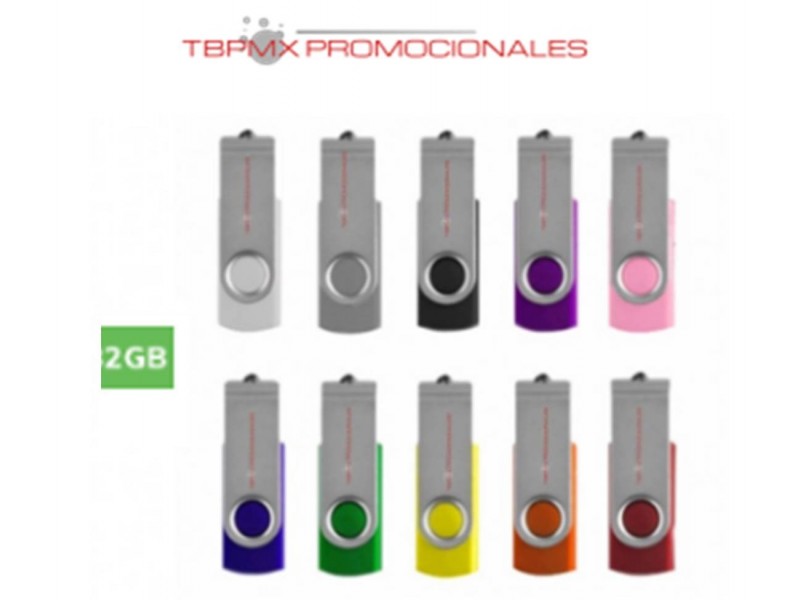 Memoria usb 2 gb giratoria con cordon promocional