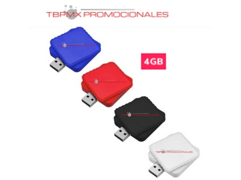 Memoria usb 4 gb giratoria cuadrada promocional