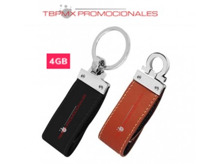 Memoria usb 4 gb llavero piel funda broche promocional