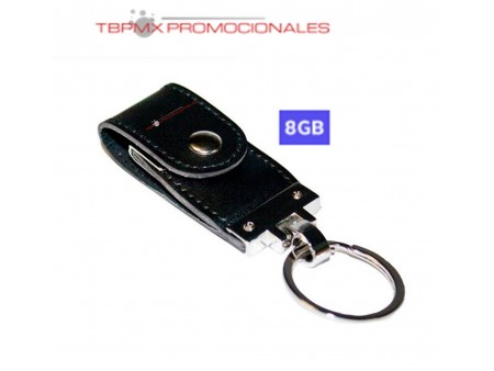 Memoria usb 8 gb llavero piel funda broche promocional