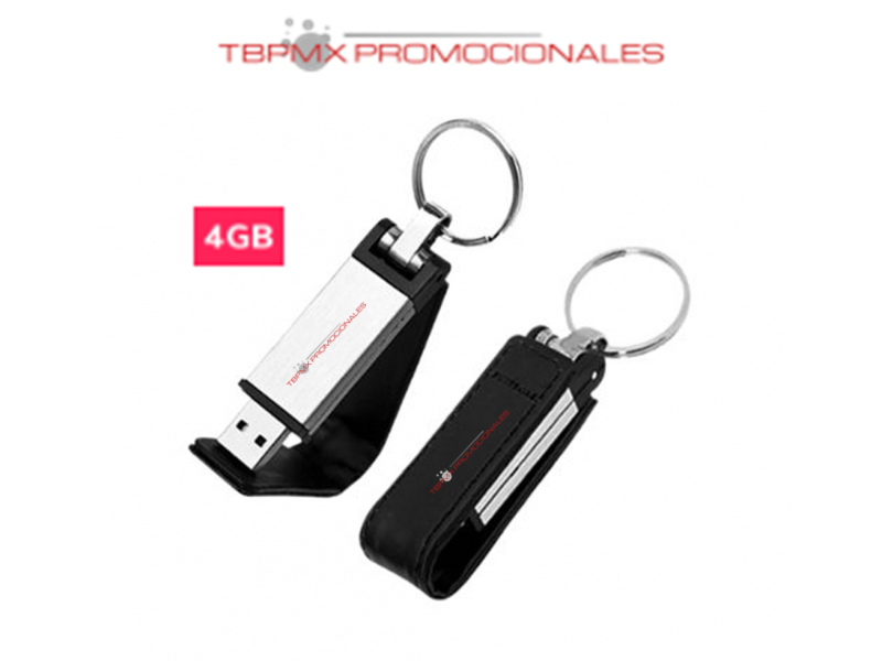 Memoria usb 4 gb llavero piel metal promocional