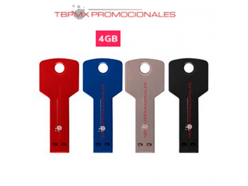 Memoria usb 4 gb llave metalica tradicional con cordon promocional
