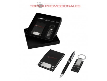 Set ejecutivo llavero tarjetero boligrafo page promocional