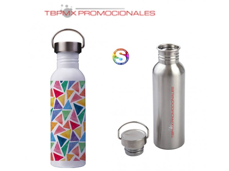 Cilindro acero inoxidable 600 ml sublimable tapa rosca asa chipilo promocional