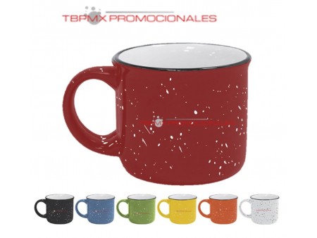 Taza ceramica 14 oz tipo peltre filo negro kopal promocional