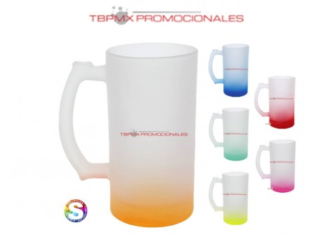 Tarro de vidrio 470 ml satinado sublimable base color chelado promocional