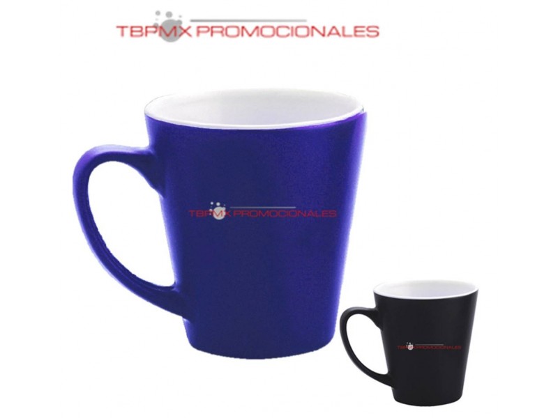 Taza ceramica conica 11 oz bicolor exterior mate promocional