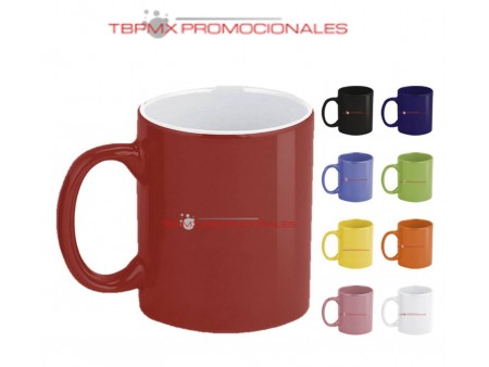 Tarro ceramica 11 oz bicolor tahiti promocional