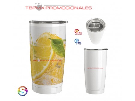 Vaso acero inoxidable 600 ml doble pared sublimable tapa seguro deslizable gabo promocional