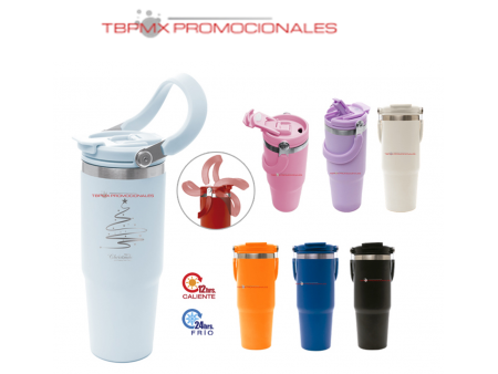 Termo acero inoxidable 900 ml doble pared doble apertura agarradera karry promocional