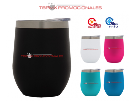 Vaso Termico acero inoxidable 350 ml tapa presion juno promocional