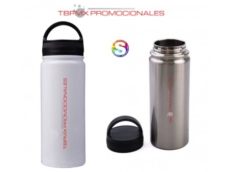 Termo acero inoxidable 600 ml doble pared sublimable tapa palstico asa fede promocional
