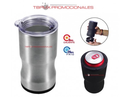 Vaso termico porta lata acero inoxidable 350 ml doble pared deux promocional