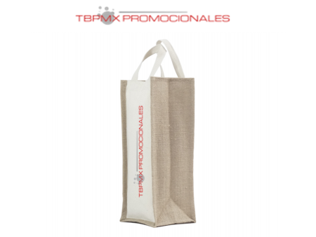 Bolsa de yute plastificado para botela de vino vinagreto promocional