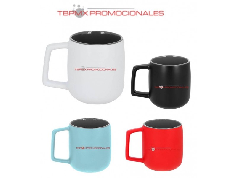 Taza ceramica 430 ml mate asa rectangular nori promocional