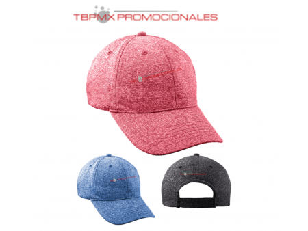 Gorra 6 gajos poliester jaspeado cobre promocional