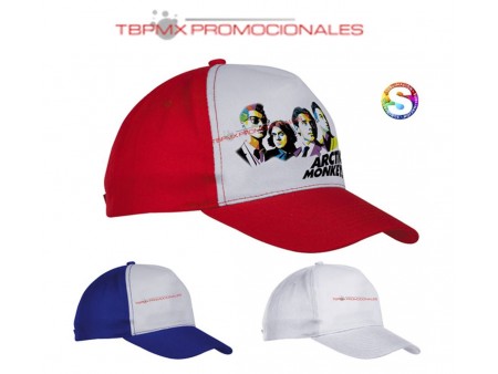 Gorra 5 gajos poliester frente blanco para sublimar forester promocional