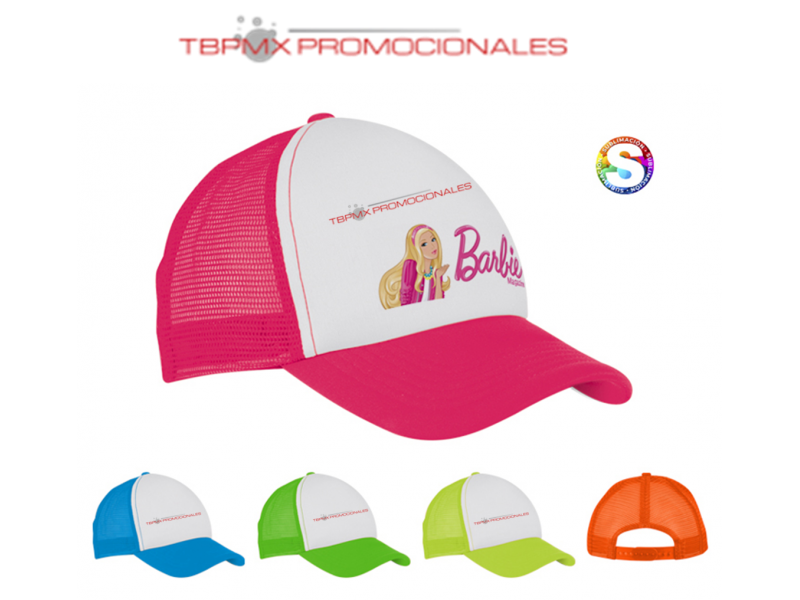 Gorra 4 gajos fosforescentes sublimable visera algodon truck promocional