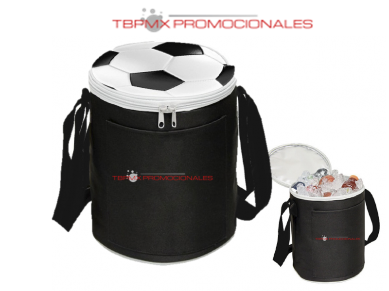 Hielera circular balon futbol soccer termosellada antiescurrimiento colder promocional