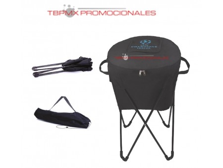 Hielera base metal plegable termosellada antiescurrimiento con funda spider promocional