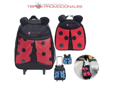 Mochila infantil catarina carrito para transportar y lonchera matilda promocional