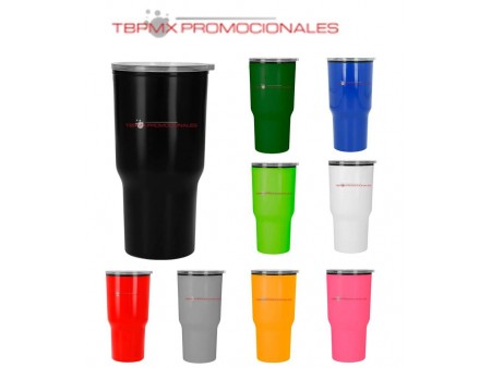 Termo plastico 590 ml doble pared tapa coupe promocional