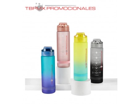 Cilindro anfora plastico 1 litro push asa plegable motivacional acabado rubber harper promocional
