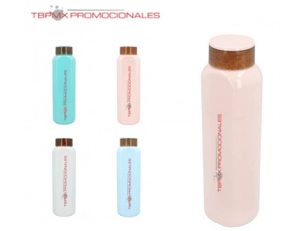 Cilindro anfora plastico 800 ml tapa fibra agave belice promocional