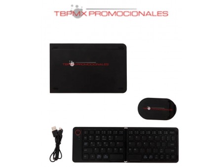 Teclado inalambrico plegable con soporte cable de carga ideza promocional