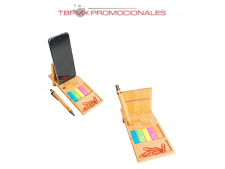 Organizador de escritorio soporte celular  banderas adhesivas sach promocional