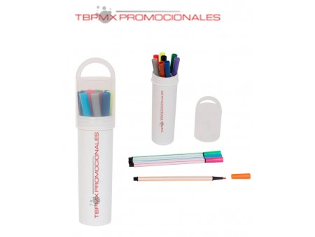 Set 12 colores estuche plastico pintori promocional