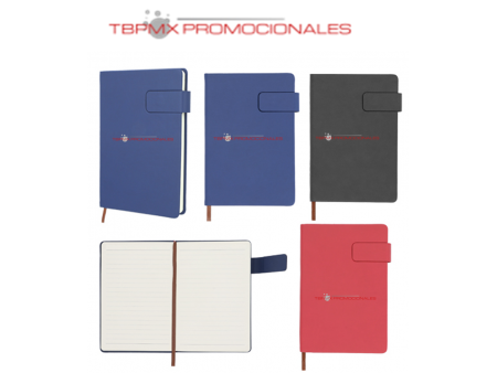 Libreta poliuretano broche magnetico 96 hojas rayadas roma promocional