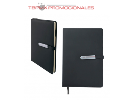 Libreta curpiel 96 hojas rayadas broche magnetico austen promocional