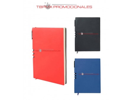 Libreta poliuretano 124 hojas rayadas boligrafo plastico tinta gel joyce promocional