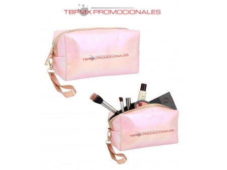 Cosmetiquera acabado glitter correa intercambiable fashion promocional